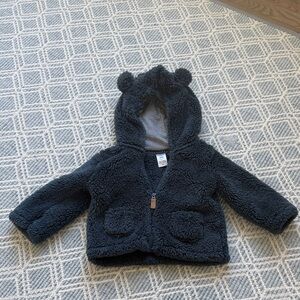 Carter's Dark Blue Fleece Bear Jacket - 9m